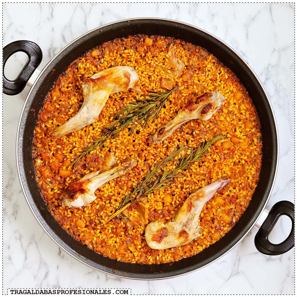Tragaldabas Profesionales - Paella conejo calabaza